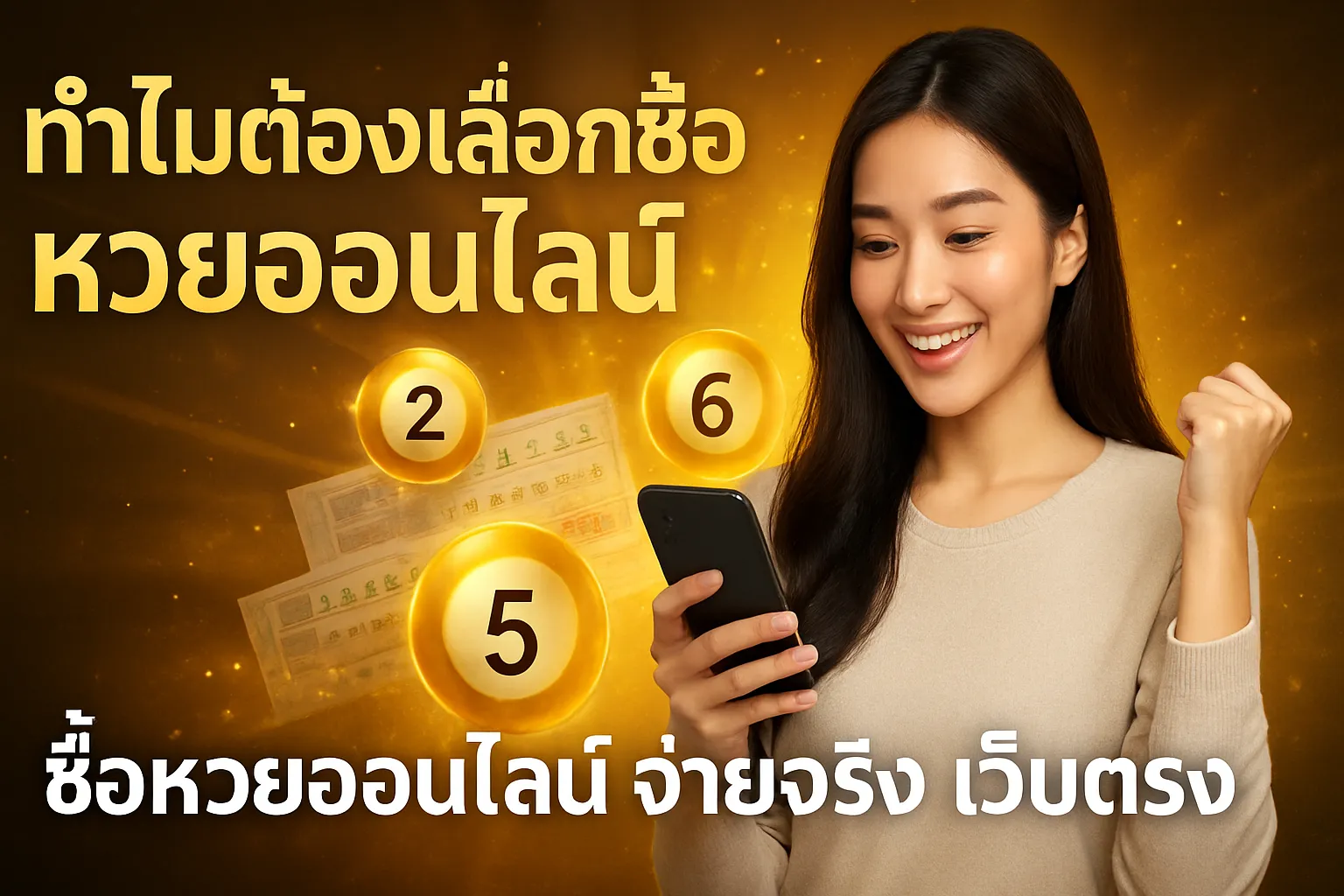 ภาพประกอบหัวข้อ ทำไมต้องเลือกซื้อหวยออนไลน์
