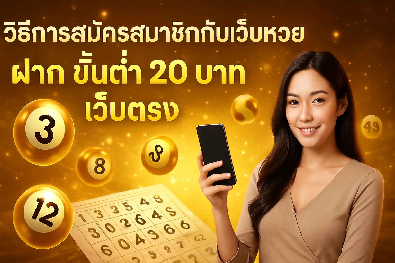 ภาพประกอบหัวข้อ วิธีการสมัครสมาชิกกับเว็บหวย ฝาก ขั้นต่ำ 20 บาท เว็บตรง