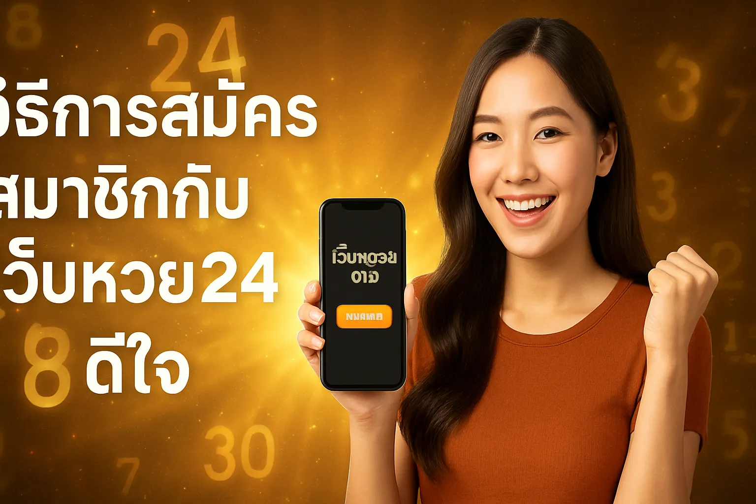 ภาพประกอบหัวข้อ วิธีการสมัครสมาชิกกับเว็บหวย24 ดีใจ